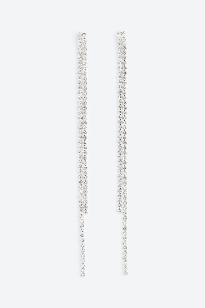 Dlouhé štrasové náušnice, H&M, 189 Kč