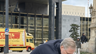FOTO: Premiér Petr Fiala uctil památku Jana Palacha.