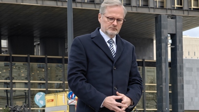 FOTO: Premiér Petr Fiala uctil památku Jana Palacha.