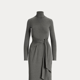 Šaty s rolákem, dlouhými rukávy a přinechaným zavazovacím prvkem, Lauren Ralph Lauren, 3 590 Kč