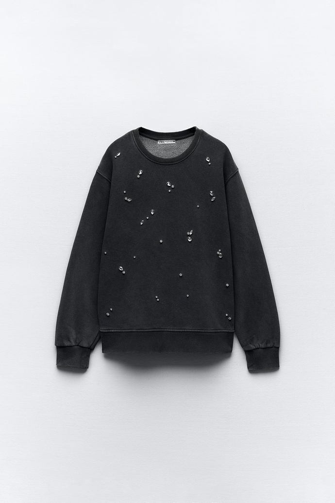 Mikina se štrasem, Zara, 849 Kč