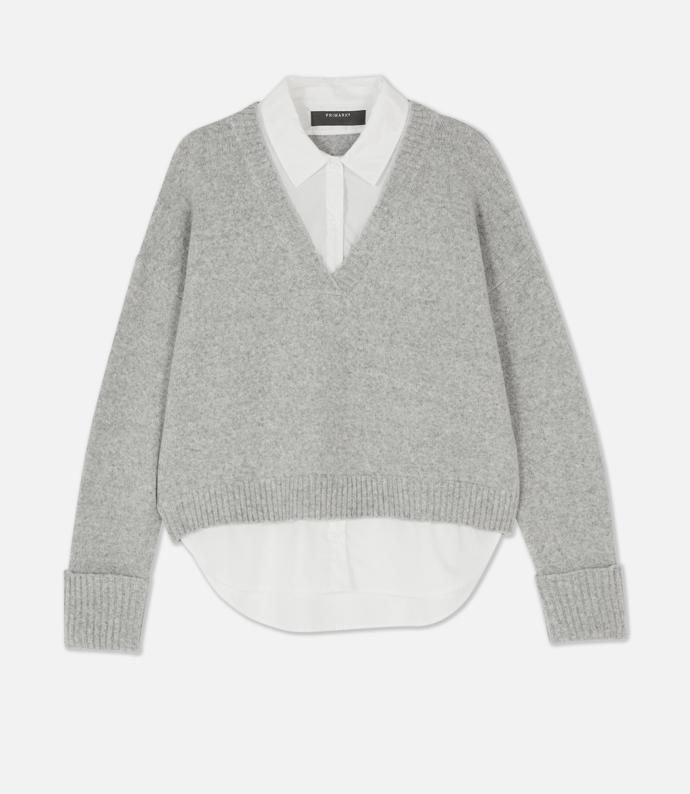 Pulovr s košilovými prvky, Primark, 545 Kč