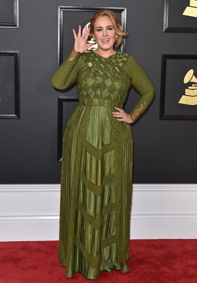 Adele v roce 2017, kdy měla ještě o 40 kilogramů víc, než dnes.