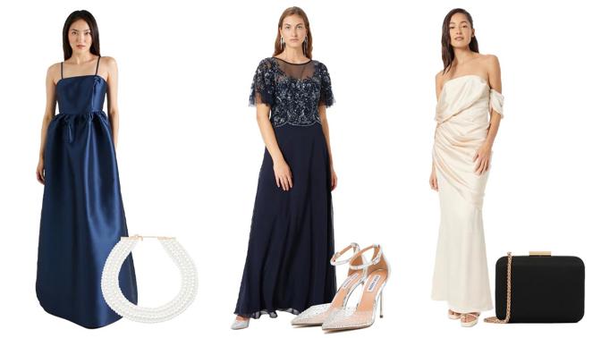 Elegantní šaty s průstřihy či holými zády na ples. Styling s doplňky připravila Nikola Marková.