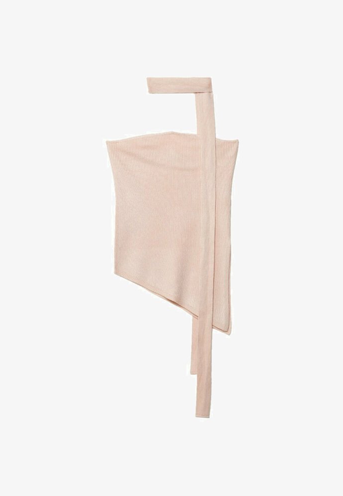 Minimalistický top z úpletu s dekorativní šálkou, vhodný k vrstvení přes další přiléhavé pleteniny, Stradivarius, 449 Kč