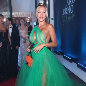 Také na Plesu jako Brno byla Nela Slováková odhalená víc, než by se slušelo. 