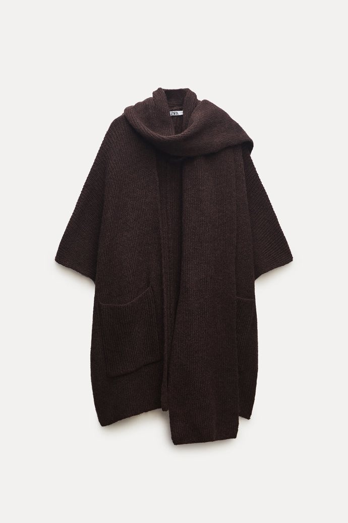 Kardigan s přinechanou šálou, Zara, 699 Kč