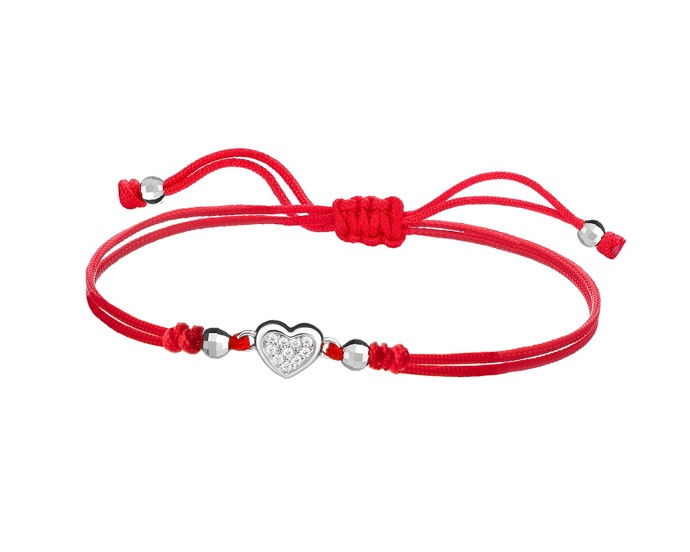 Náramek se stříbrným srdíčkem zdobeným zirkony, Apart, 790 Kč