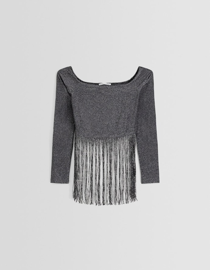 Třásňový top, Bershka, 499 Kč