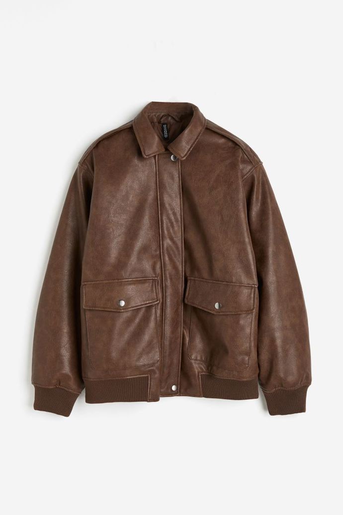 Bunda z imitace kůže, H&M,1 199 Kč