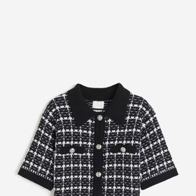 Kostkovaný kardigan s límečkem, H&M, 799 Kč