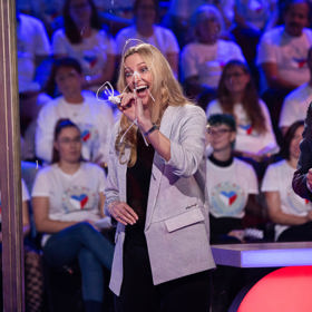 Petra Kvitová se dobře bavila. 