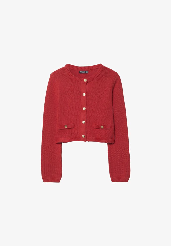 Hladký kardigan s kapsami, Stradivarius, 699 Kč