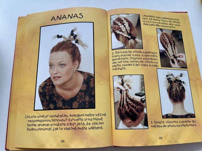 Podrobný postup účesu Ananas.  