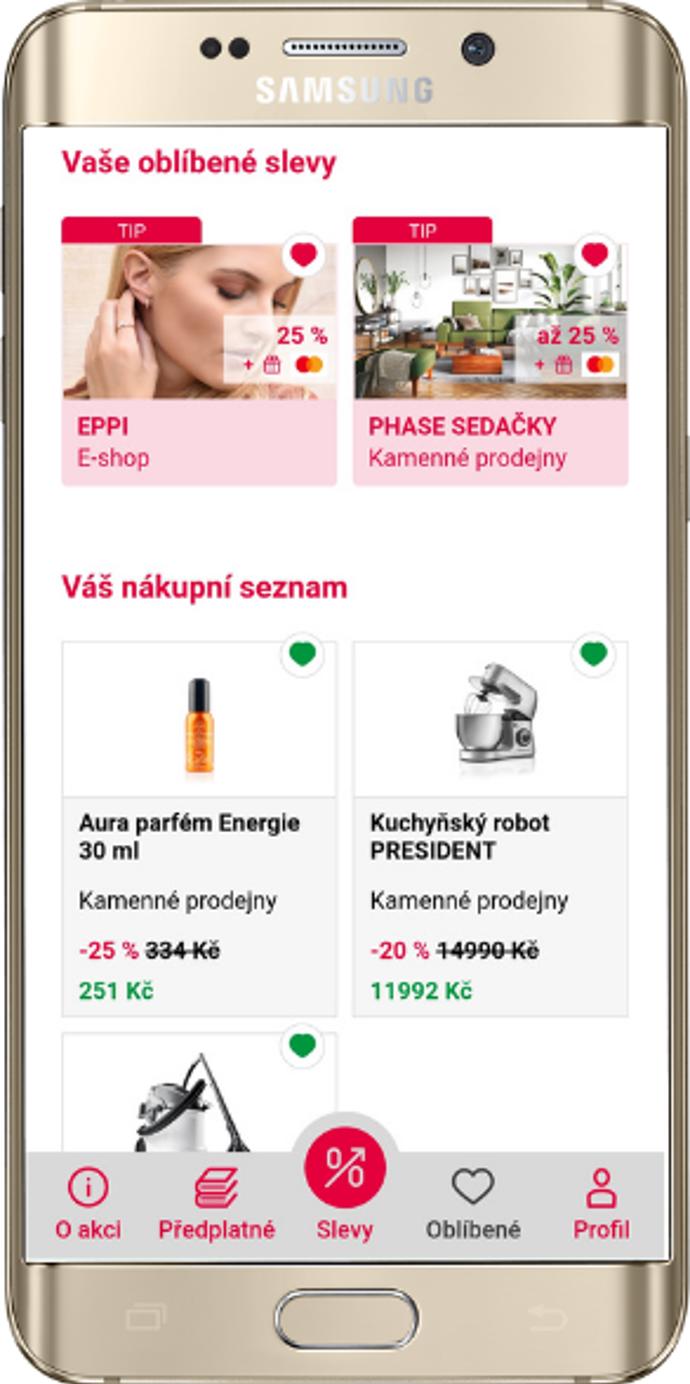 Slevy, které vás zaujaly, si můžete přidat mezi Oblíbené.