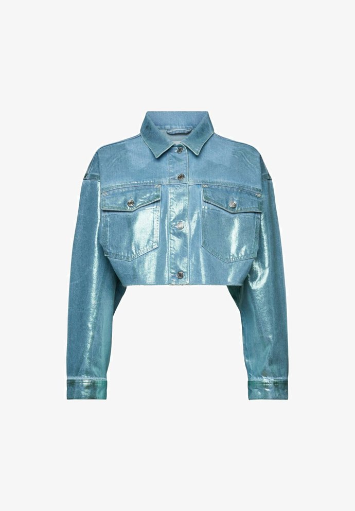 Zkrácená džínová bunda s lesklým povrchem, Esprit, 3 799 Kč