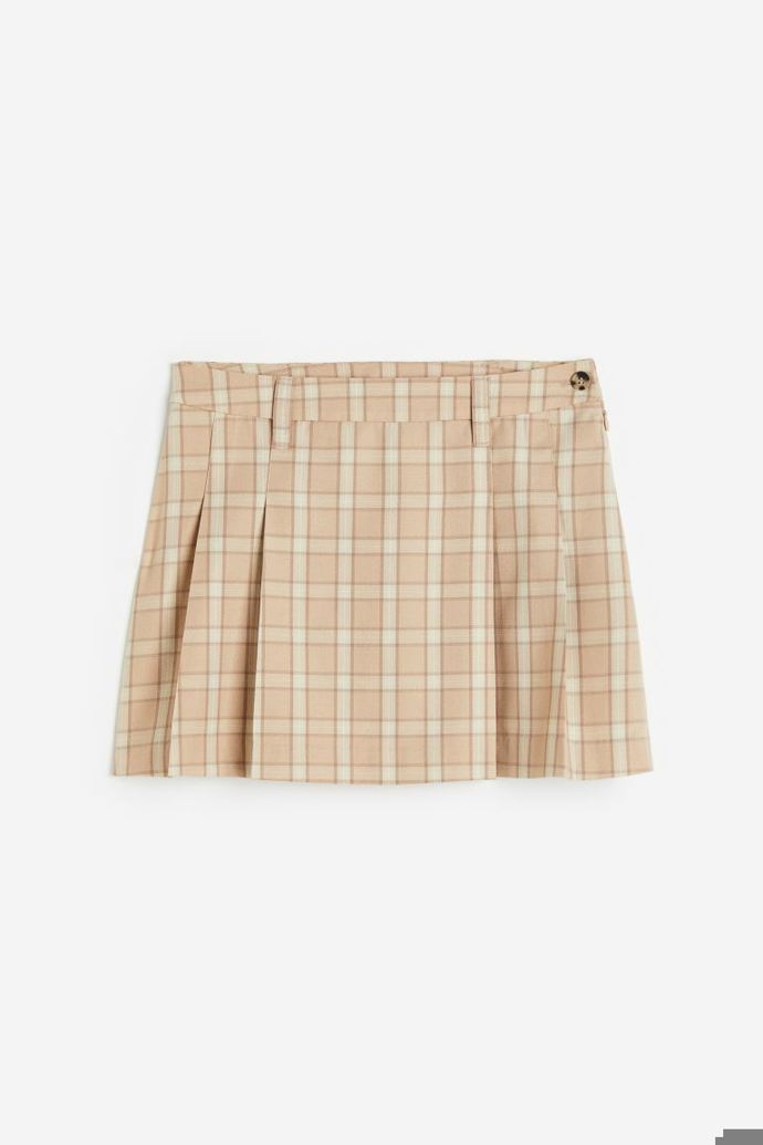 Skládaná sukně s módním károvaným vzorem, H&M, 249 Kč