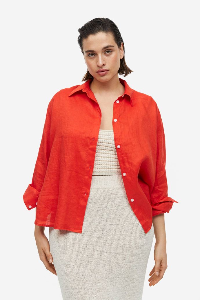 Lněná košile jako svrchní kousek, H&M, 899 Kč