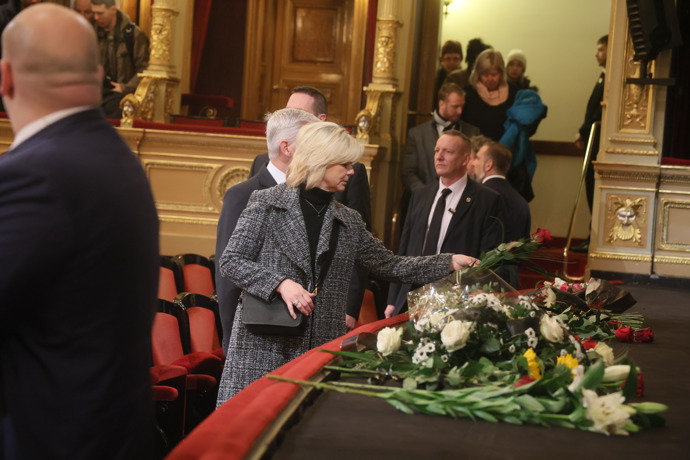 Leden 2024, pohřeb herečky Jany Hlaváčové v Národním divadle.