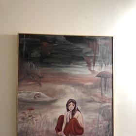 Petra je pyšná na obrázek, který namalovala, jak říká, moderně.