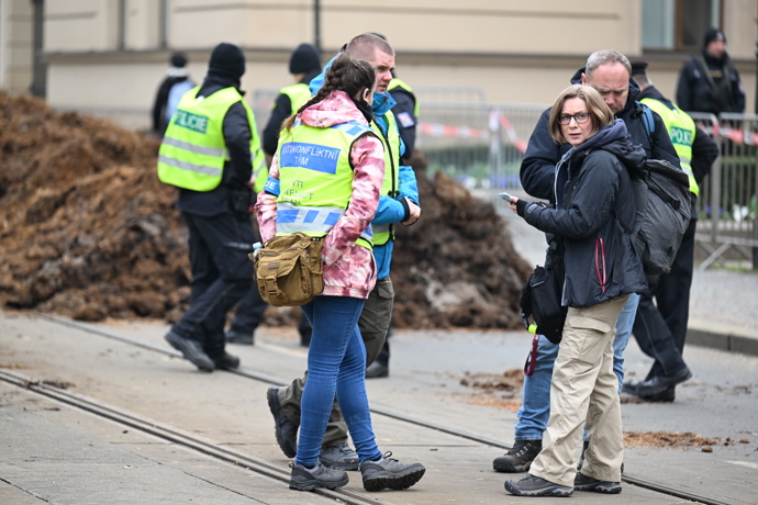 Nespokojení zemědělci přijeli do Prahy demonstrovat proti vládě.