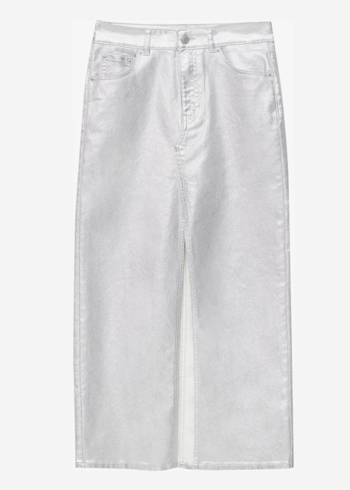 Denimová sukně s lesklým povrchem, Pull&Bear, 699 Kč