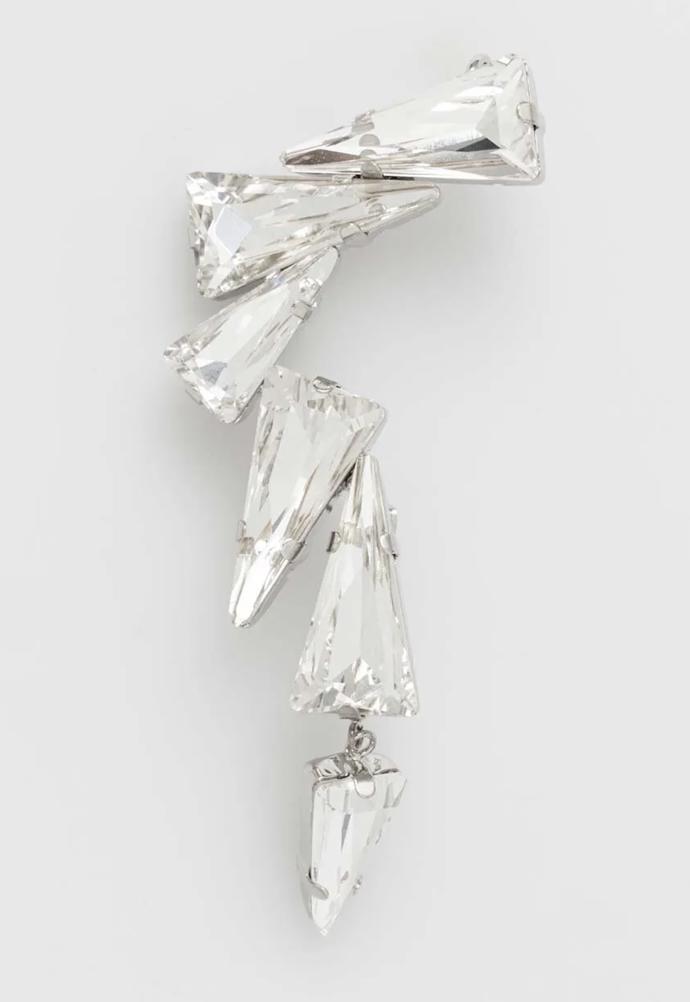 Nepárová náušnice se skleněnými prvky,  Patrizia Pepe , 3 390 Kč