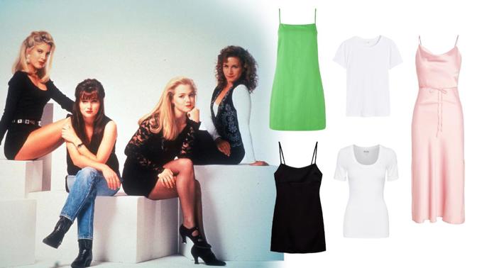 Trend jara 2024: Tričko a šaty. Kombinace, kterou proslavily holky z Beverly Hills 902 10, je zpět