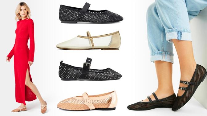 Trend jara 2024: Síťované baleríny jsou elegantní i pohodlné a pozvednou každý outfit na módní hit