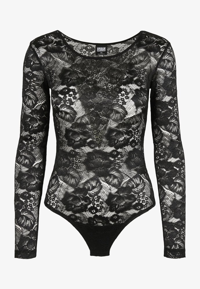 POdobně rafinovaně vyhlíží i celokrajkové body. To se hodí k vrstvení pod sako, šaty  nebo vesty. (Urban Classics, 900 Kč)