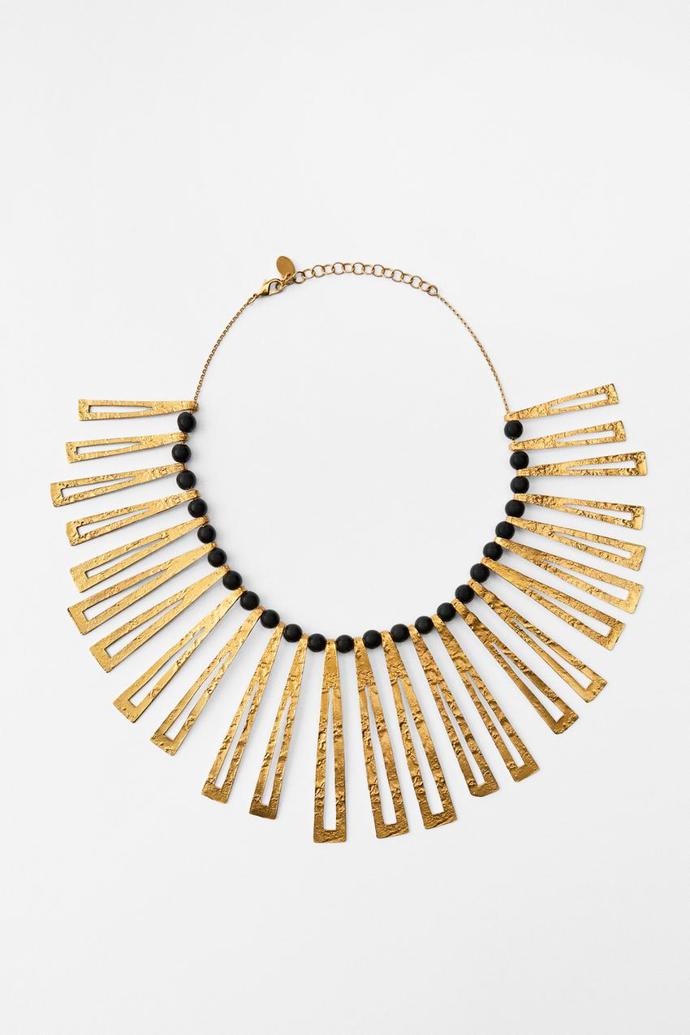 Náhrdelník s kovem a korálky, Zara, 599 Kč