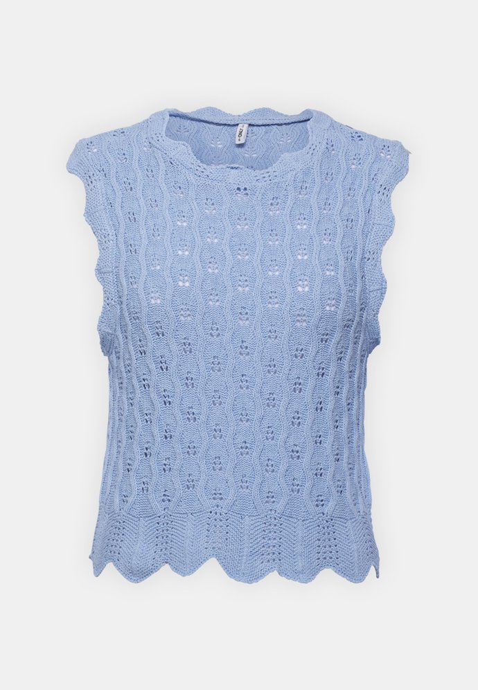 Háčkovaný top oživí jednoduché džínové šortky nebo mini. (Only, 619 Kč)