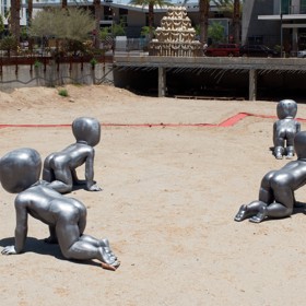 Černého sochy v Palm Springs v Kalifornii