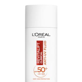 Denní pleťový fluid s vitamínem C a SF 50, L’Oréal Paris
Revitalift Clinical, 480 Kč.