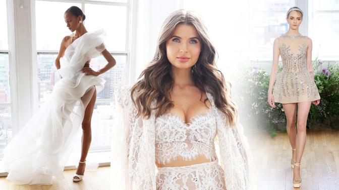 Nahé svatební šaty jsou trendem roku 2024: Nevěsty jen v krajkách, šňůrách perel i s vykukujícími podvazky