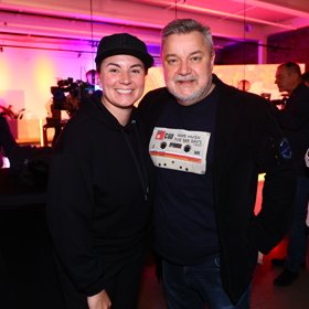 Barbara Hacsi s Milošem Pokorným na sportovní akci.