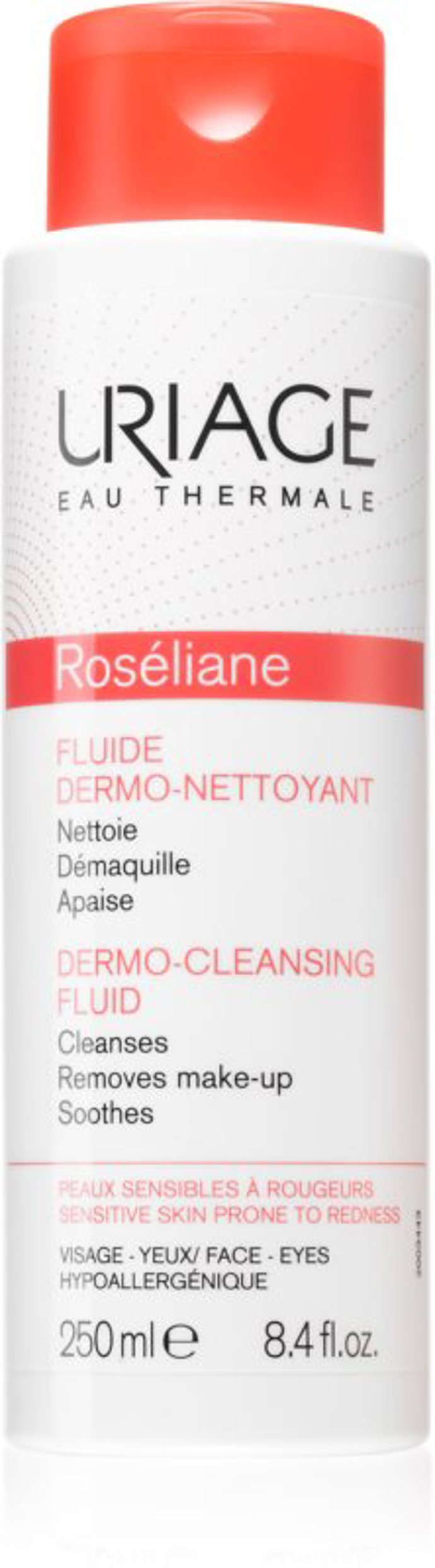 Čisticí fluiid pro plrť se sklonem k začervenání. (Uriage
Roséliane Dermo-Cleansing Fluid, 320 Kč)