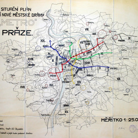 Takto mohlo vypadat pražské metro podle podle návrhu inženýrů Lista a Belady z roku 1926.