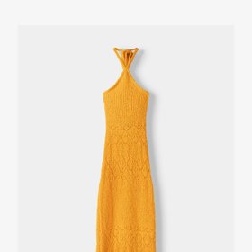 Háčkované šaty halter neck, Bershka, 799 Kč