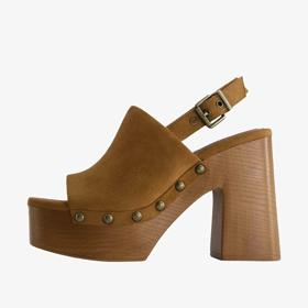 Semišové sandály s otevřenou špičkou, Bershka, 799 Kč