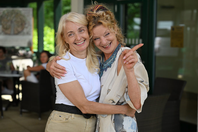 Vilma Cibulková s Veronikou Žilkovou na akci Anděl mezi zdravotníky.