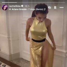 Rachel měla velmi odvážné šaty.