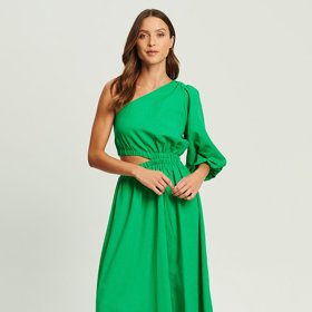 Lněné šaty mohou mít zajímavý střih nebo hýřit pestrými barvami. A jsou neuvěřitelně slušivé a v horku tak pohodlné. (Calli, 2 799 Kč)