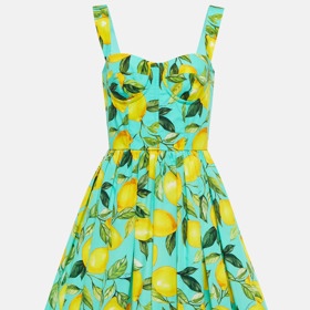 Citronová mánie postihla i vzory posedlou značku Dolce&Gabbana. (Šaty s korzetovým živůtkem, 25 990 Kč)