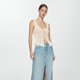 Háčkovaný top. Mango, 499 Kč