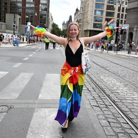 Každoroční průvod Prague Pride.