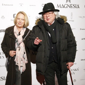 Vladimír Mišík se svou manželkou Evou na předávání cen Český lev.