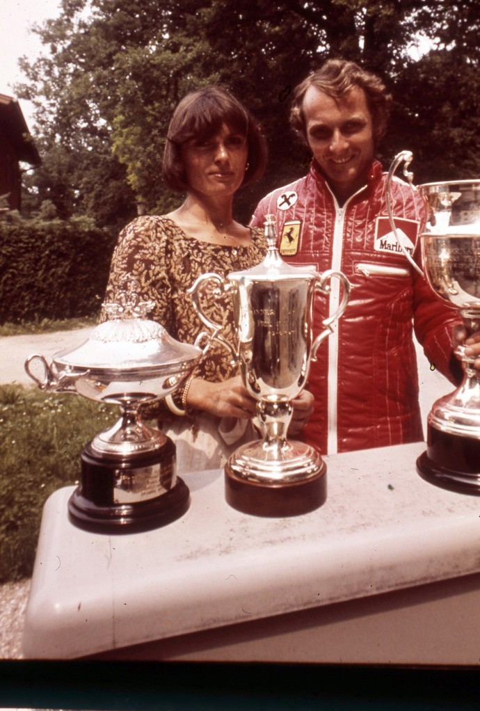 Niki Lauda s manželkou Marlene Knaus v roce 1975