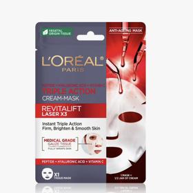 Plátýnková maska proti stárnutí pleti, Revitalift Laser X3, L’Oréal Paris, 99 Kč