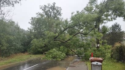 FOTO: Opava schytává jednu ránu za druhou. Kromě velké vody se potýká i se silnými poryvy větru.